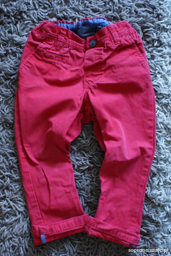 Spodnie czerwone rurki HM 12 18 m 86 cm