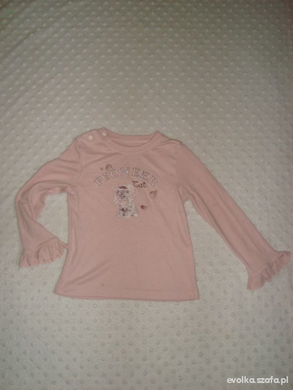 śliczna różowa bluzeczka z kotkiem i falbankami