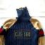 Sweter golf ANIBOR granatowy z napisami 116 cm
