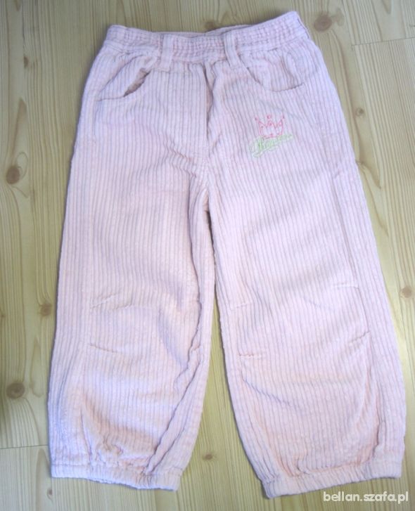 spodnie dziewczynka sztruksowe różowe 2 lata 92 cm