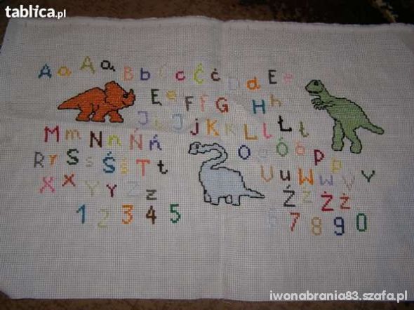 haft dinozur i alfabet dinozaurowy