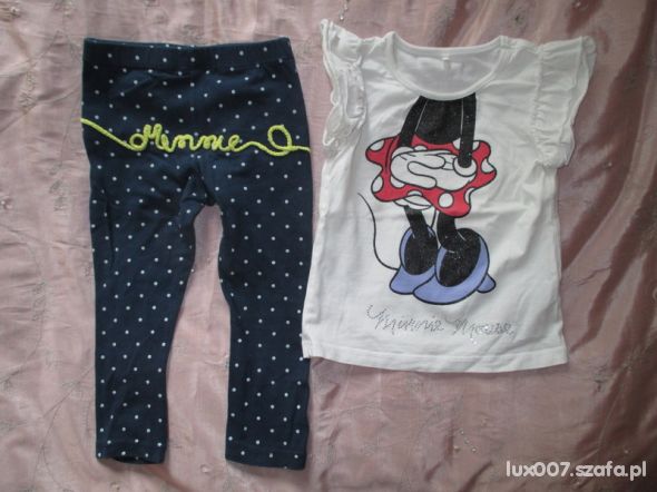 Disney spodnie i bluzka 86 cm Minnie napis super