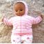 bluza niemowlęca 56 cm różowa kaptur polar paski