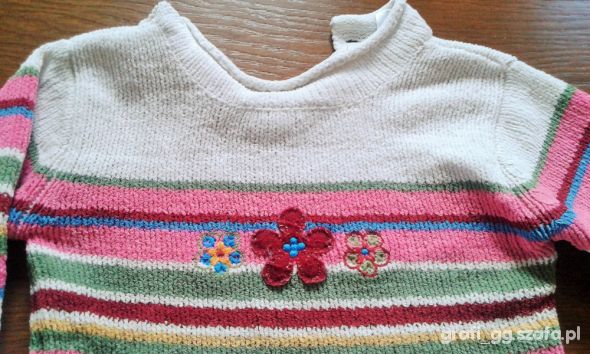 śliczny kolorowy sweterek dla dziewczynki baby clu