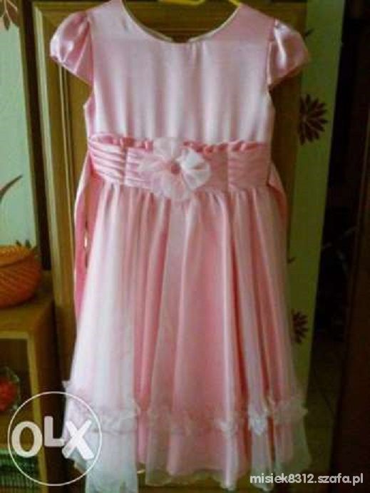 Różowa sukieneczka dla dziewczynki na 140 cm