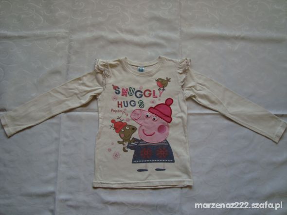 Peppa Pig kremowa bluzka dł rękaw roz 4 5 lat