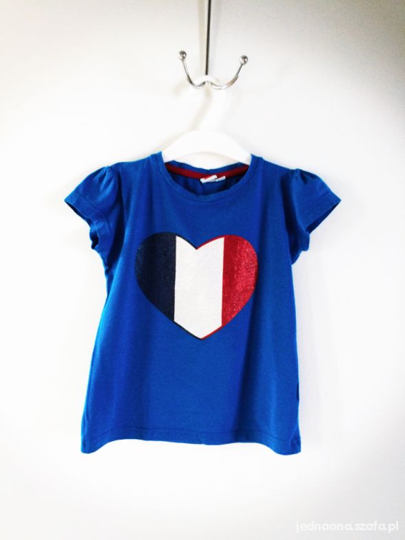 tshirt serce flaga francuska 116 cool club