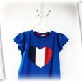 tshirt serce flaga francuska 116 cool club