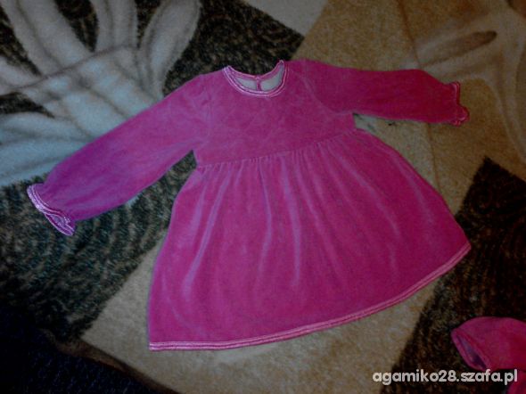 różowa sukieneczka welurowa r90 HM