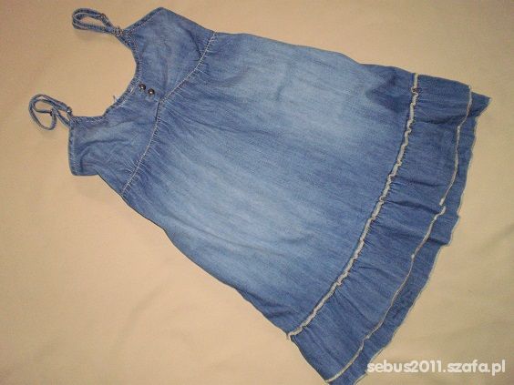 H&M jeans sukienka z falbanka 146