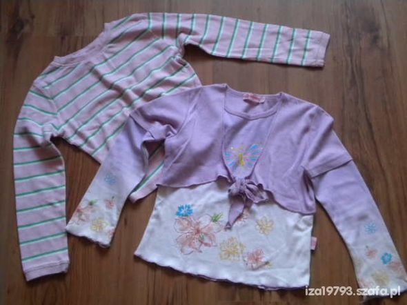 dwie bluzki rozmiar 110 116 różowa fioletowa