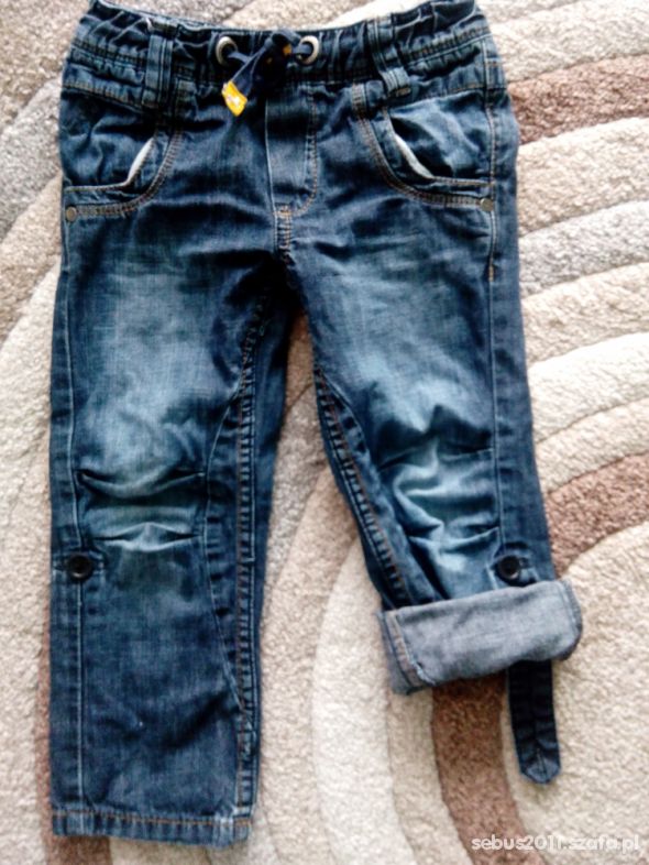 spodnie jeans roll up 98 104