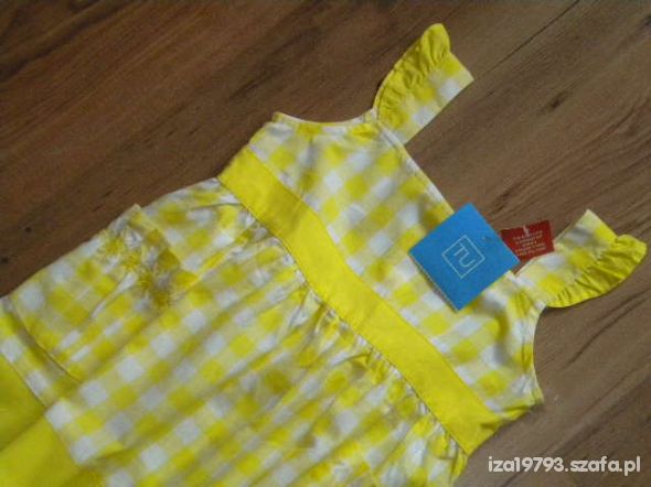 NOWA rozmiar 116 bluzka tunika żółta w kratkę