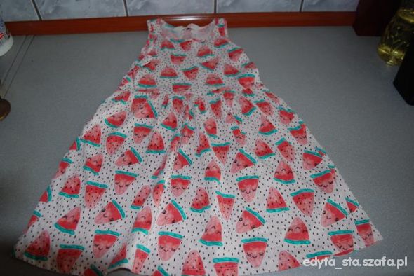H&M sukienka w arbuzy rozm 110 116
