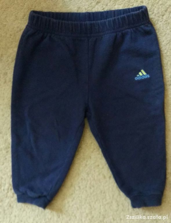 Granatowe spodnie dresowe Adidas 86 cm