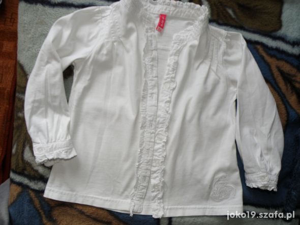 biała bawełniana bluzka 104cm 5 10 15