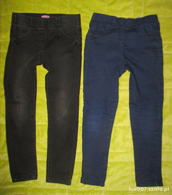 Dwie pary spodni jeansy tregginsy 116 cm