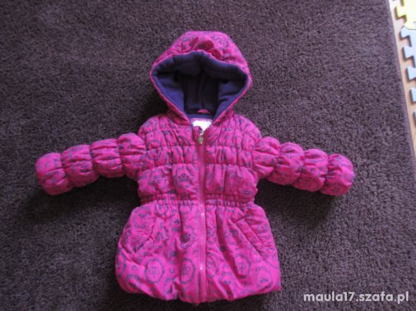 Ciepła kurtka zimowa dla dziewczynki 6 do 12 m cy