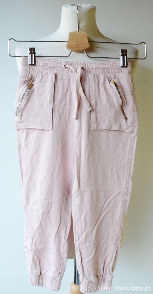 Spodnie H&M Róż Dresy Gumki 122 cm 6 7 lat Zip