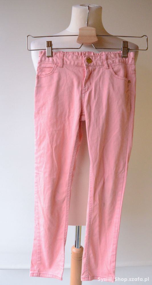 Spodnie Róż 128 cm 7 8 lat H&M Rurki Różowe