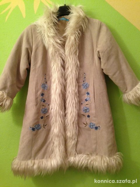 Kożuszekpłaszcz kurtka dla dziewczynki 128 134