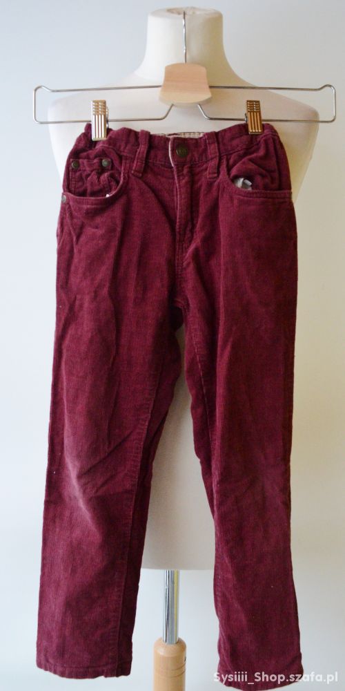 Spodnie H&M Logg Bordo 116 cm 5 6 lat Sztruksowe