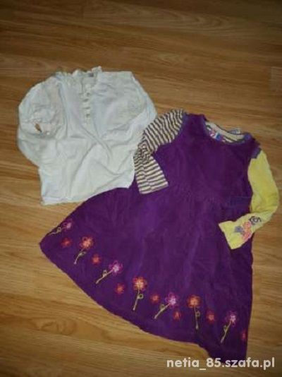 Markowe sukienka i 2 bluzeczki 92cm