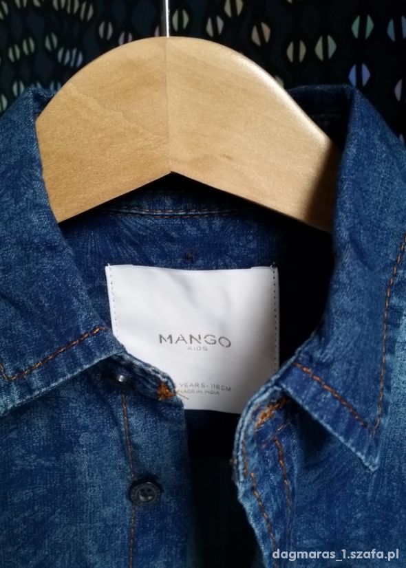 koszula MANGO Kids 116 cm kwiaty jeans