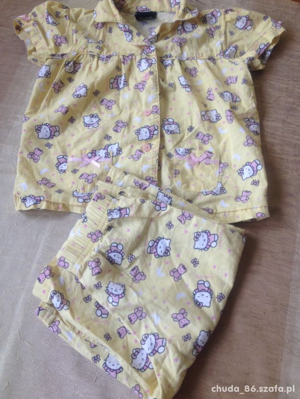 Piżama Hello Kitty 92 do 98 żółta krótki rękaw