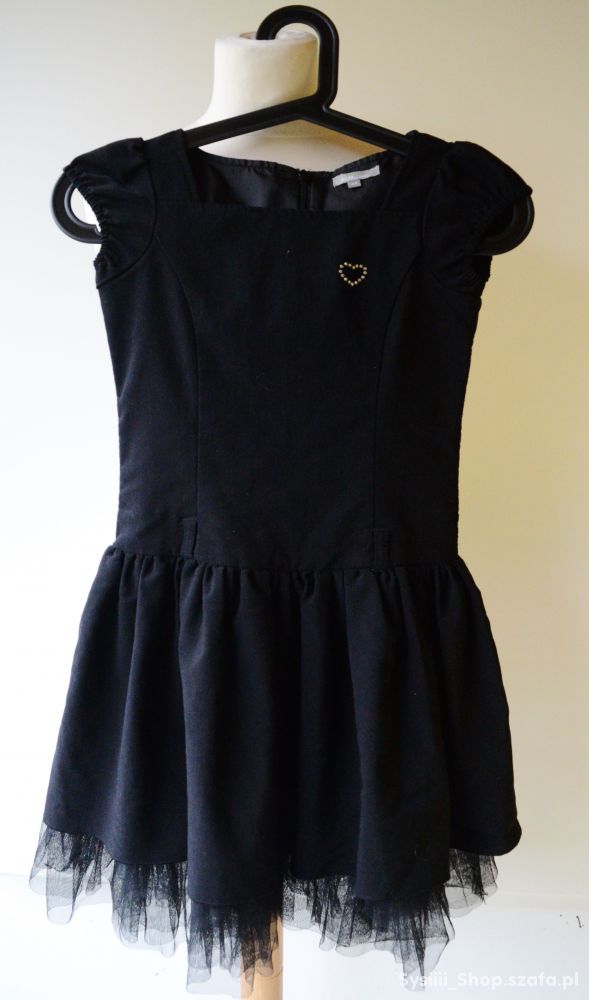 Sukienka Czarna Tiul 134 cm Lindex Tiulu 8 lat