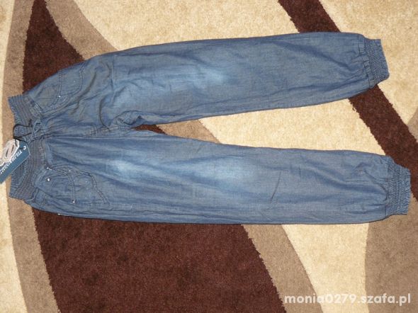 Nowe ocieplane jeansy 140 146