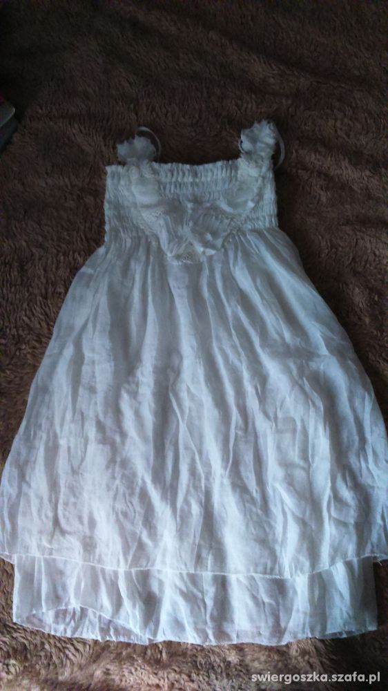 Biała zwiewna sukienka tunika L NOWA