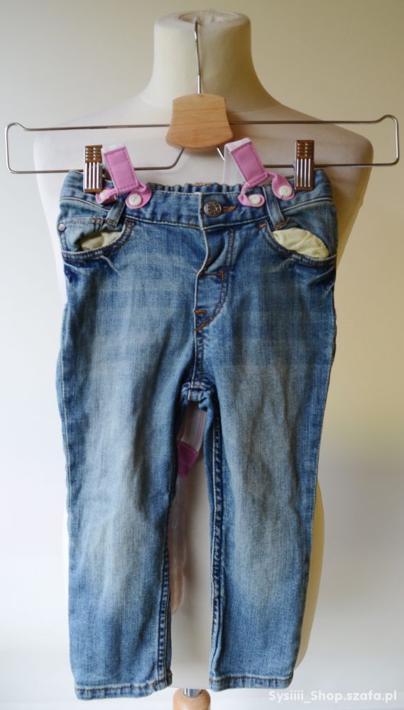 Spodnie Jeans Szelki H&M 86 cm 12 18 m Dzins