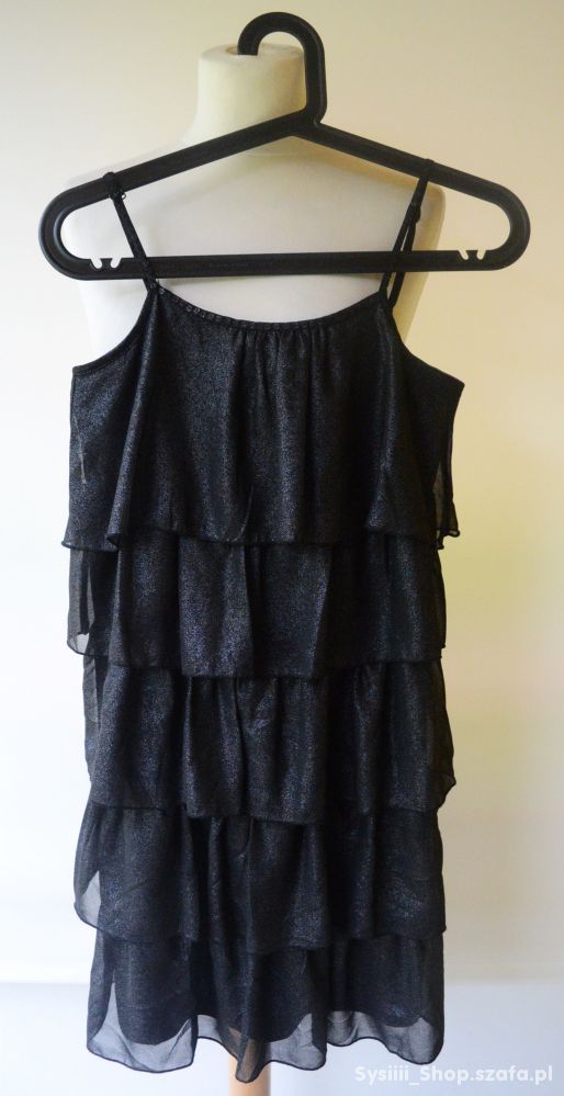 Sukienka Czarna Brokatowa Lindex 158 164 cm 12 14