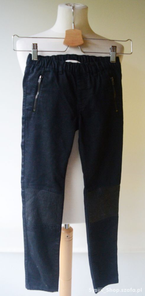 Spodnie Czarne Przeszycia H&M 134 cm 8 9 lat Rurki
