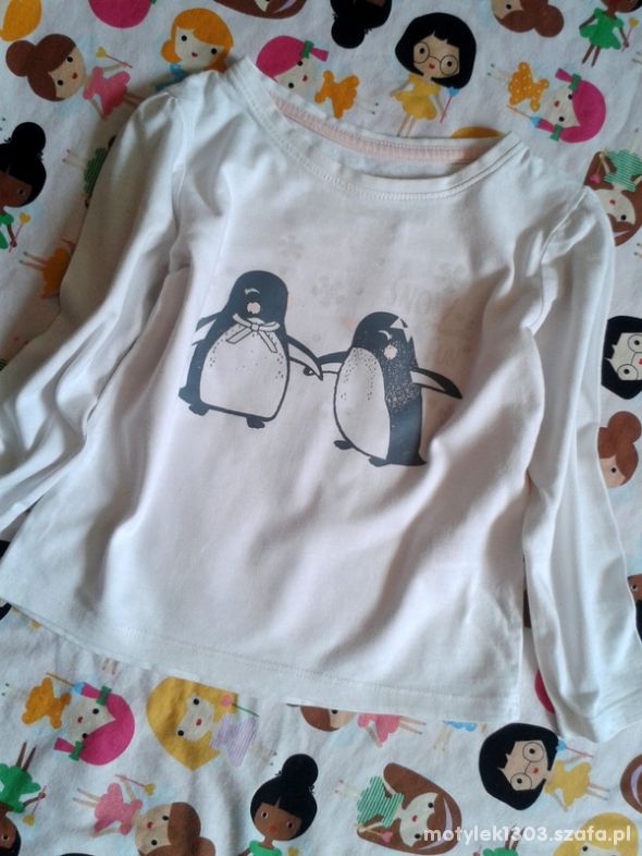YD bluzka zimowa z pingwinami 98