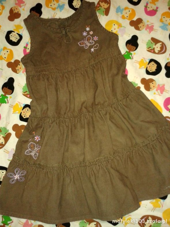 Cherokee sukienka słodka falbanki motylki r 92