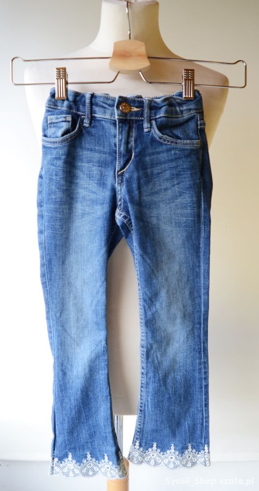 Spodnie Jeans Dżins H&M Szwedy Ażurowe 110 cm 4 5
