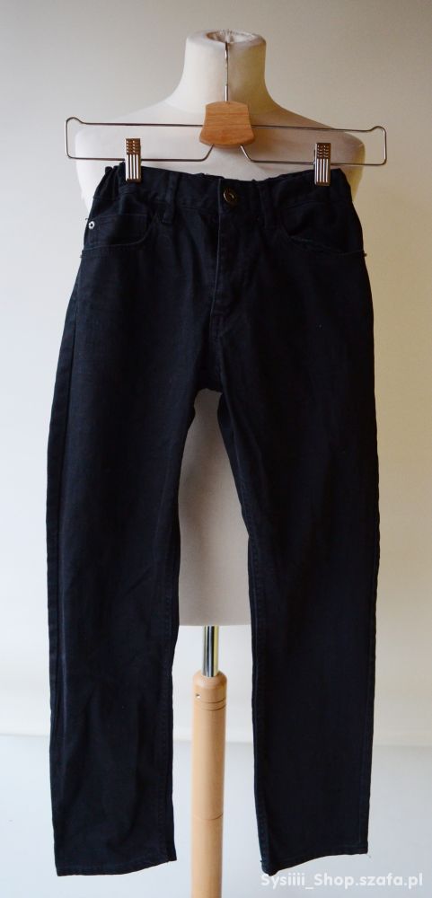 Spodnie H&M Czarne 146 cm 10 11 lat Slim Fit Dzins