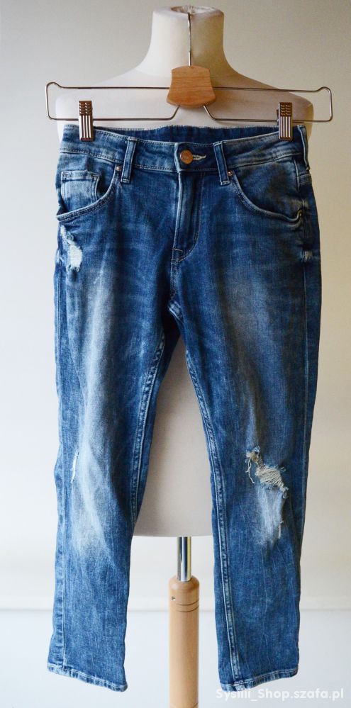 Spodnie Jeans Dziury Loose 134 cm 8 9 lat Dzins