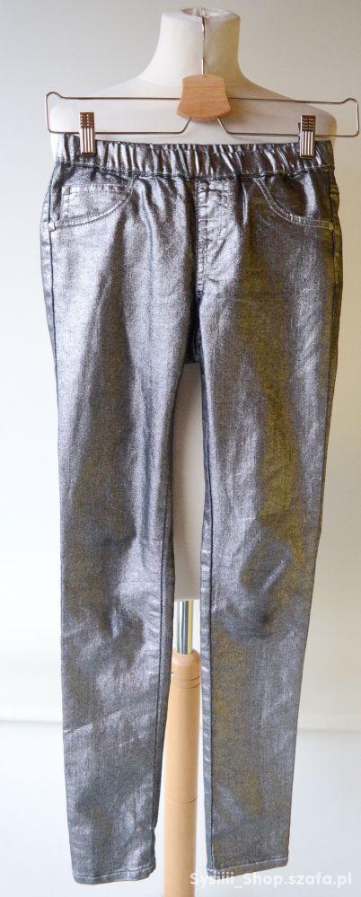 Spodnie Metaliczne Srebrne KappAhl 152 cm 12 lat