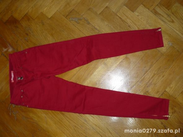 Czerwone spodnie jeansowe 146 152