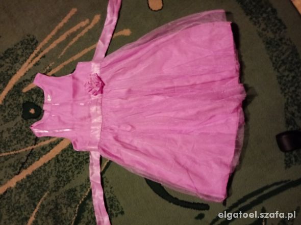sukienka tiul różowo lilowa