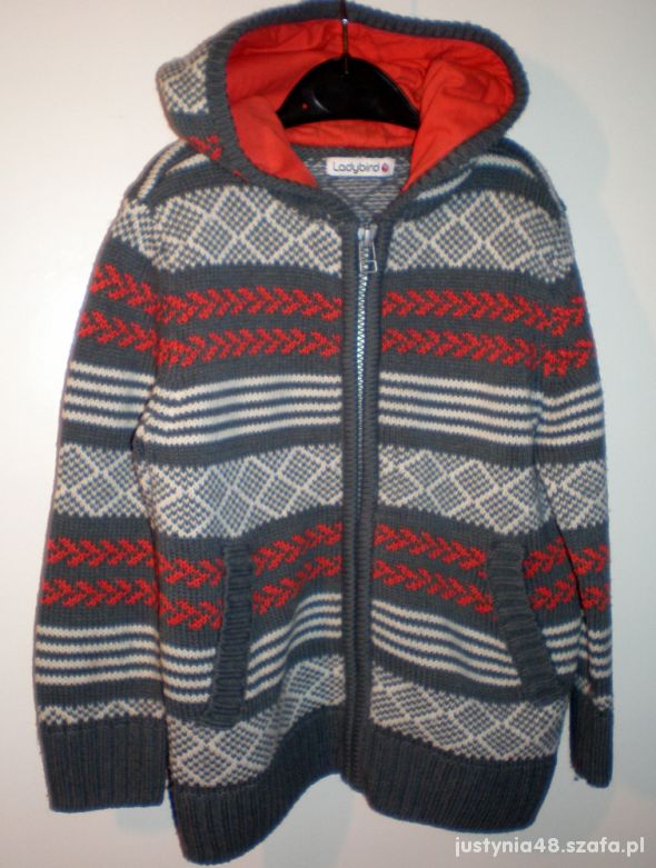 Ladybird ciepły norweski sweter z kapturem do 3 l