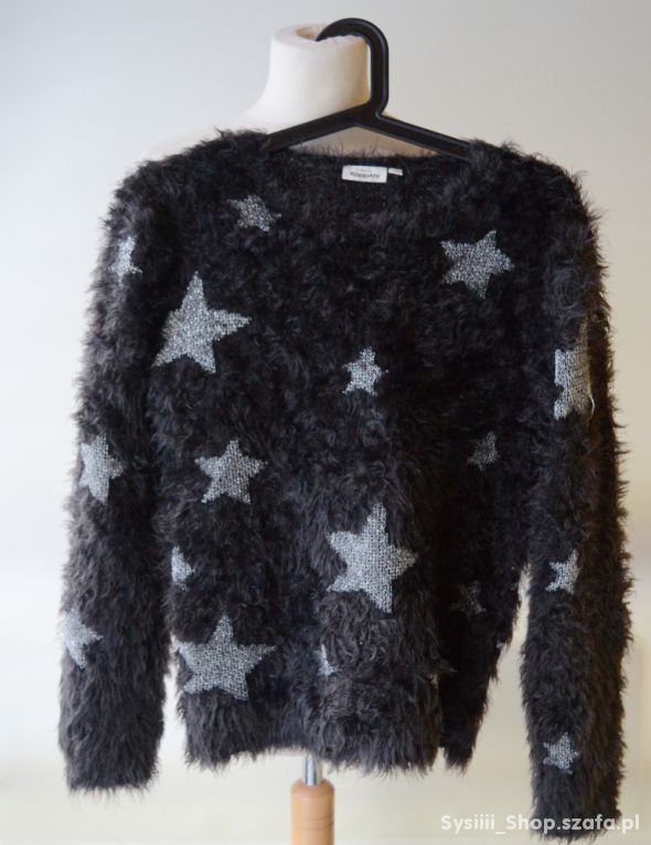 Sweter Włochaty Gwiazdy Szary 170 cm 14 lat KappAh