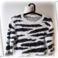 Sweter Włochaty KappAhl 158 164 cm 13 14 lat Zebra