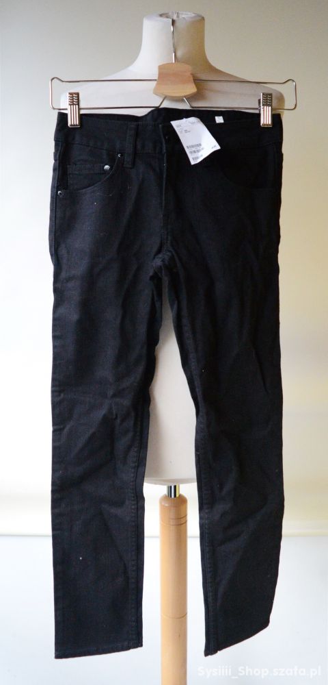 Spodnie NOWE 146 cm 10 11 lat Czarne Eleganckie