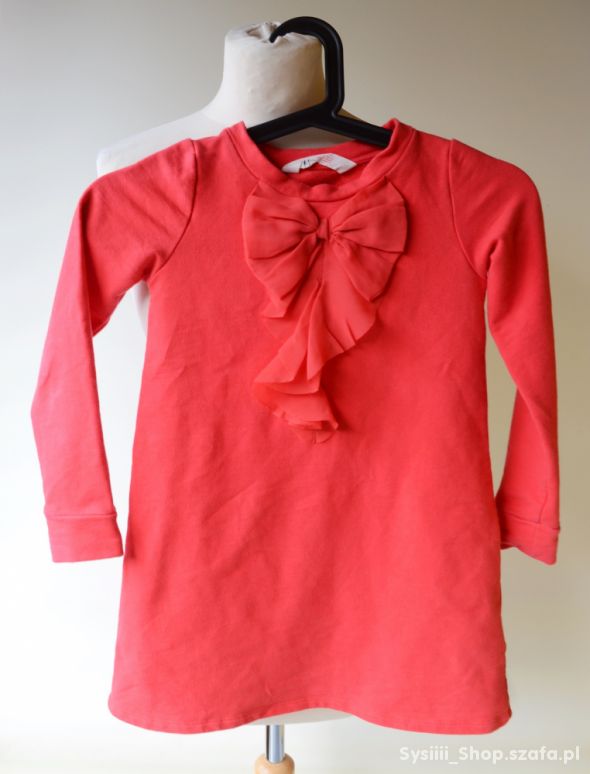 Sukienka Czerwona H&M 110 116 cm 4 6 lat Kokardka