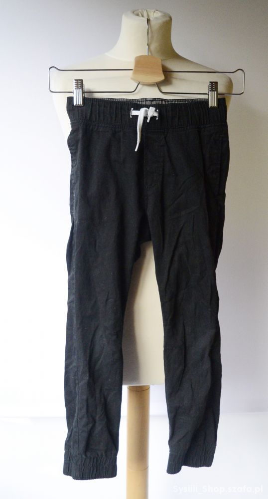 Spodnie Czarne 122 cm 6 7 lat Gumki H&M Czerń Boys